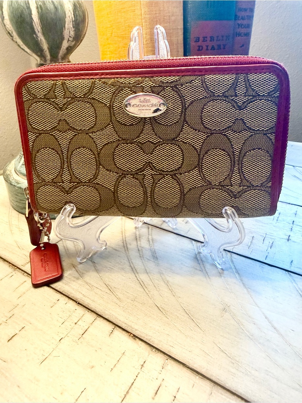 Coach Monogram Double Zip Wallet